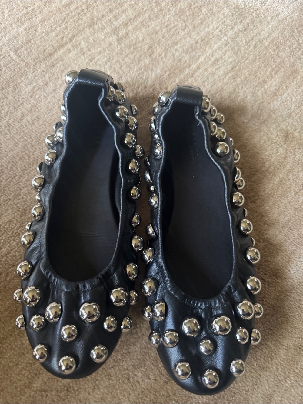 Isabel Marant Studded Flats in Black & Silver EU 39